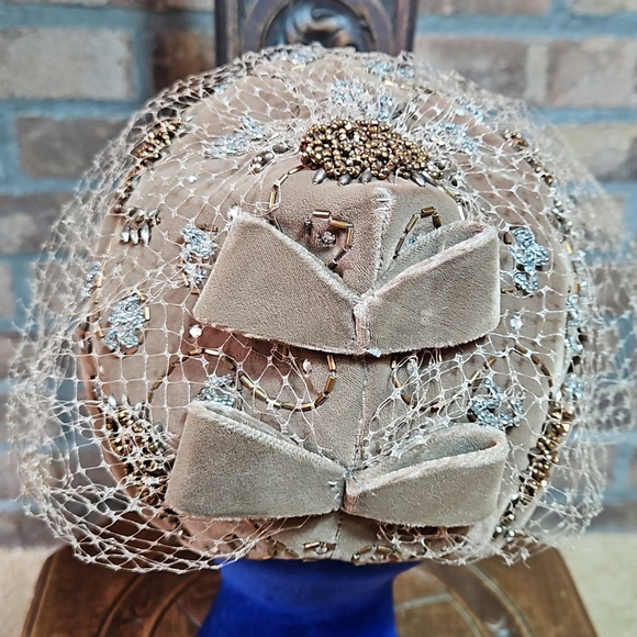 Vintage Patrice beaded mini hat fascinator from the 1940s or 1950s main image 8